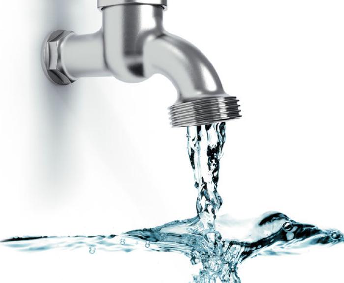 Faucet with water coming out